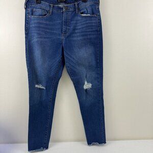 Banana Republic Women's Distressed Ripped Frayed Skinny Ankle Denim Jeans 29L